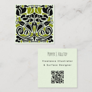 Illustrator-Oberflächendesigner QR-Code Quadratische Visitenkarte