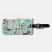 Illustratorische Stadtkarte | Gepäckmarke Gepäckanhänger (Vorderseite horizontal)