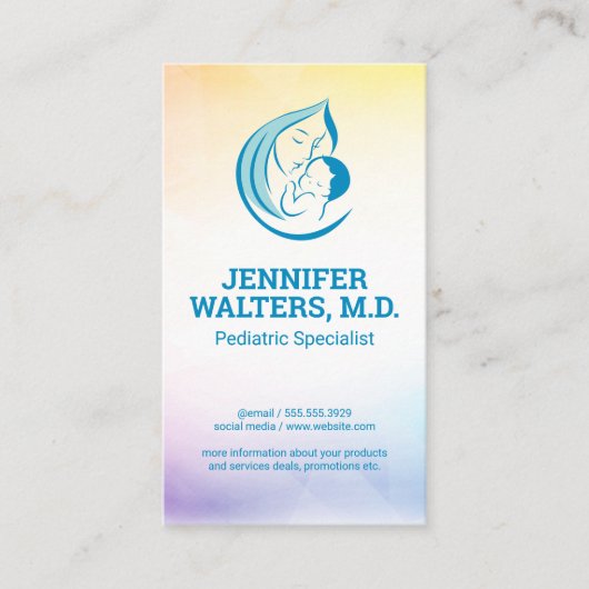 Illustratorisches Logo für Mutter und Kind Visitenkarte (Vorderseite)