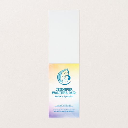 Illustratorisches Logo für Mutter und Kind Visitenkarten (Außenseite Aufgefaltet)