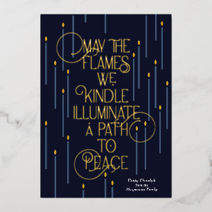 Illustrieren eines Weges zum Friedenspfad Hanukkah Folien Feiertagskarte