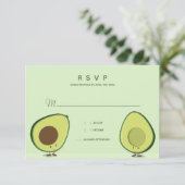 Illustriert Avocado Green Whimsical Wedding RSVP Karte (Stehend Vorderseite)