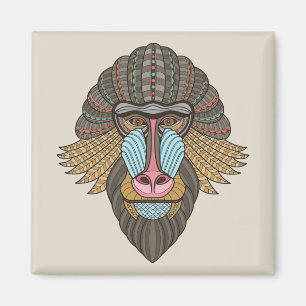illustriert Baboon Magnet