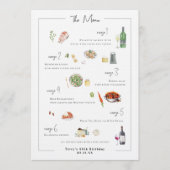 Illustriert Bespoke | Hochzeitmenü Menükarte (Vorderseite)