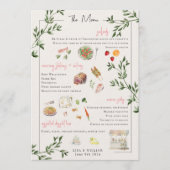 Illustriert Bespoke | Hochzeitmenü Menükarte (Vorderseite)