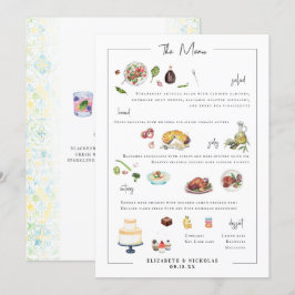 Illustriert Bespoke | Hochzeitmenü Menükarte