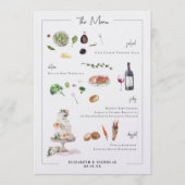 Illustriert Bespoke | Hochzeitmenü Menükarte (Vorderseite)