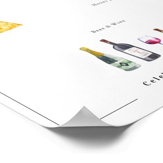 Illustriert Bespoke | Hochzeitmenü Poster (Ecke)