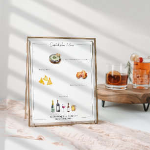 Illustriert Bespoke   Hochzeitmenü Poster