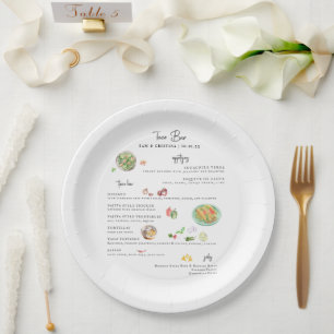 Illustriert Bespoke   Taco Bar Wedding Menu Pappteller