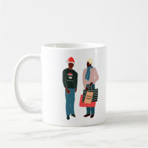 Illustriert Black Male Couple Weihnachtskaffee Tas