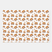 Illustriert-braunes weißes Lächeln-Muster Geschenkpapier Set (Vorderseite 3)