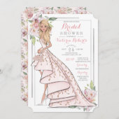 Illustriert Bridge Floral Brautparty Einladung (Vorne/Hinten)