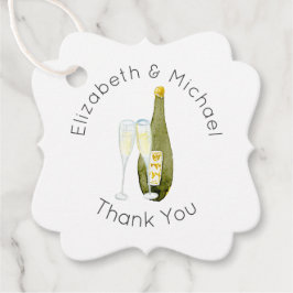 Illustriert Champagner Toast Vielen Dank für Ihre  Geschenkanhänger