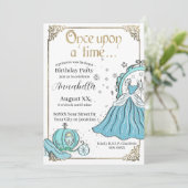 Illustriert Cinderella Fairy Tale Thema Einladung (Stehend Vorderseite)