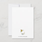 Illustriert Daisies Floral Wedding Vielen Dank Dankeskarte (Rückseite)