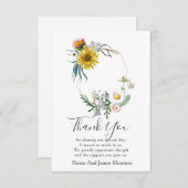 Illustriert Daisies Floral Wedding Vielen Dank Dankeskarte (Vorne/Hinten)