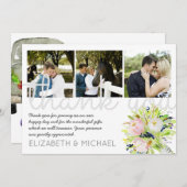 Illustriert danke Ihnen für die Hochzeitskarte (Vorne/Hinten)