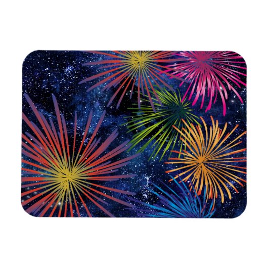 Illustriert Fireworks Magnet Dark Sky (Horizontal)