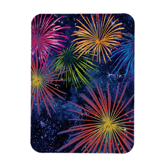 Illustriert Fireworks Magnet Dark Sky (Vertikal)