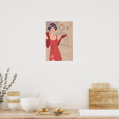 Illustriert Flapper Girl Poster (Küche)