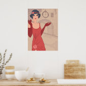 Illustriert Flapper Girl Poster (Küche)