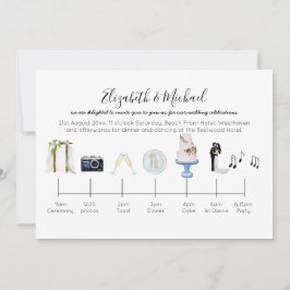 Illustriert Garden Wedding Timeline Einladung