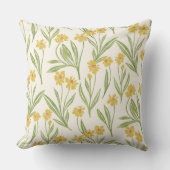 Illustriert Gelbe Blume Daisy Muster Kissen (Vorderseite)