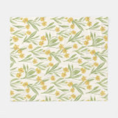 Illustriert-Gelbe Blume-Muster Fleecedecke (Vorderseite (Horizontal))
