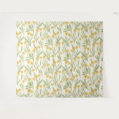 Illustriert-Gelbe Blume-Muster Wandteppich (Vorderseite (Horizontal))