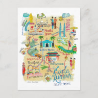 Illustriert Gelbe Karte Kuala Lumpur