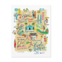 Illustriert Gelbe Karte Kuala Lumpur