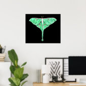 Illustriert Green Lunar Moth Poster (Heimbüro)