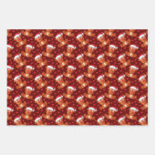 Illustriert-grün-braun-rote Weihnachtsmotive Geschenkpapier Set (Vorderseite 2)
