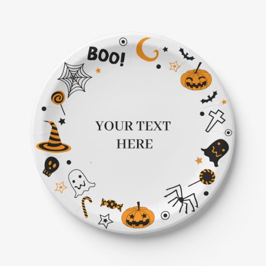 Illustriert Halloween Pappteller (Vorderseite)