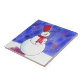Illustriert Happy Snowman Weihnachten Fliese (Seite)