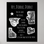 Illustriert Hey Diddle Diddle Kinderzimmer Rhyme Poster (Vorne)