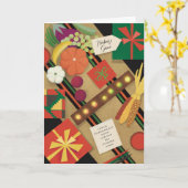 Illustriert Kamaru Table Holiday Kwanzaa Gruß Karte (Gelbe Blume)