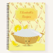 Illustriert Lemon Meringue Pie Name Rezept Notizblock (Vorderseite)