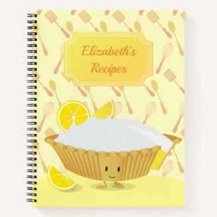 Illustriert Lemon Meringue Pie Name Rezept Notizblock