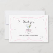 Illustriert Martini-Brautparty Dankeskarte (Vorderseite)