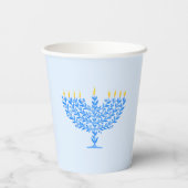 Illustriert Menorah Hanukkah Pappbecher (Rückseite)