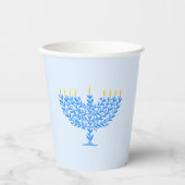 Illustriert Menorah Hanukkah Pappbecher (Vorderseite)