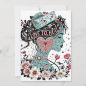 Illustriert Nurse Floral Abschluss Einladung (Rückseite)