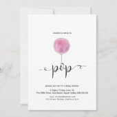 Illustriert Pink Ballon Bereit zum Pop Kinderdusch Einladung (Vorderseite)