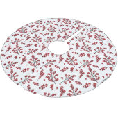 Illustriert Red Holly Berries Polyester Weihnachtsbaumdecke (Schrägansicht)