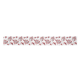 Illustriert Red Holly Berries Satin Ribbon Satinband