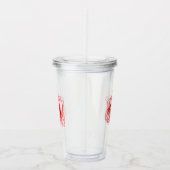 Illustriert-rosa-weiße Amaryllis Acryltrinkbecher (Rechts)