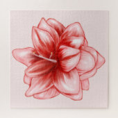 Illustriert-rosa-weiße Amaryllis Puzzle (Horizontal)