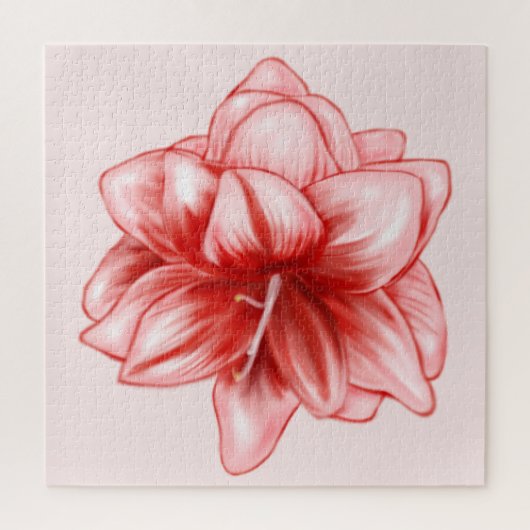 Illustriert-rosa-weiße Amaryllis Puzzle (Vertikal)